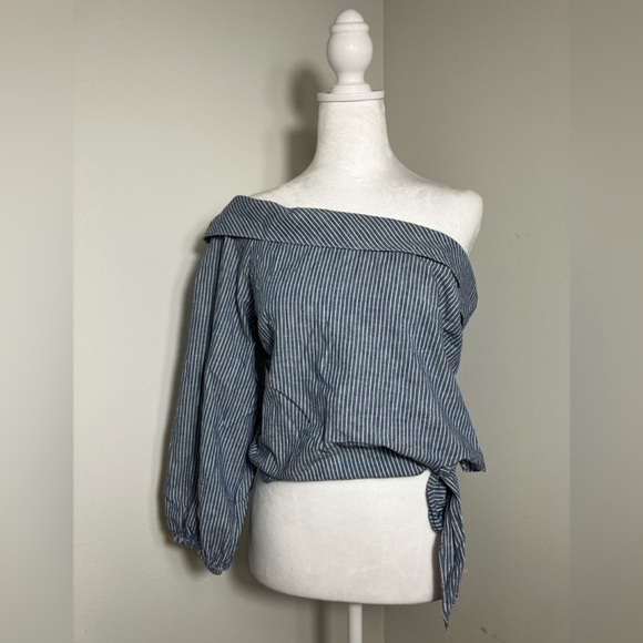 Free People Striped One-Shoulder Top - Picture 3 of 8